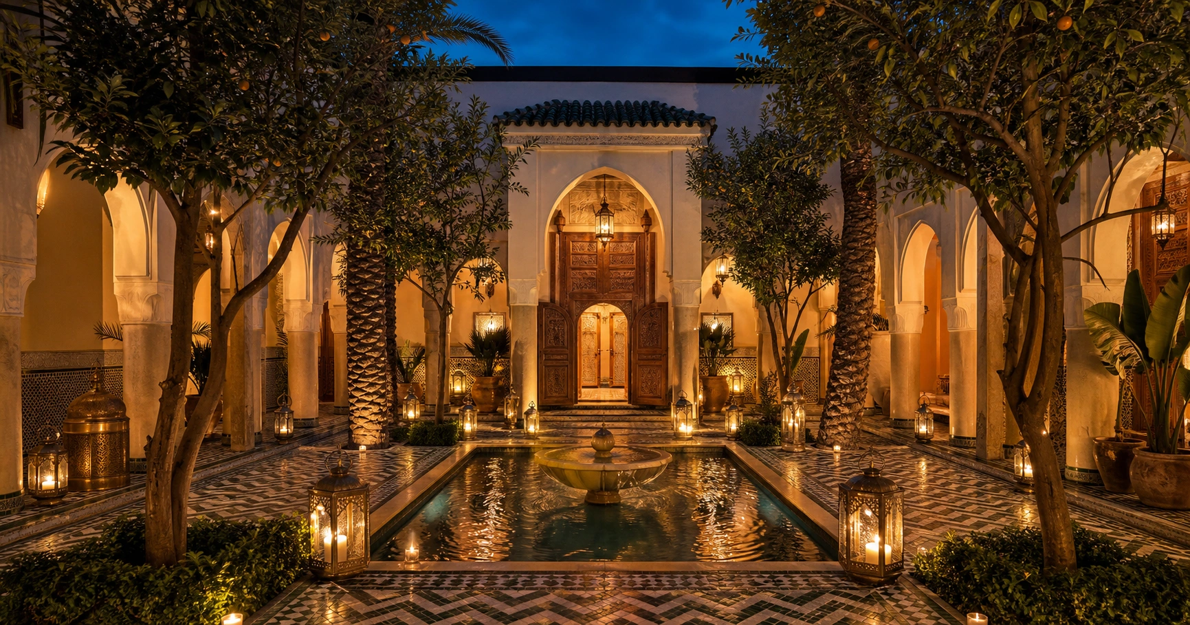 Riad marocain rénové — cour intérieure