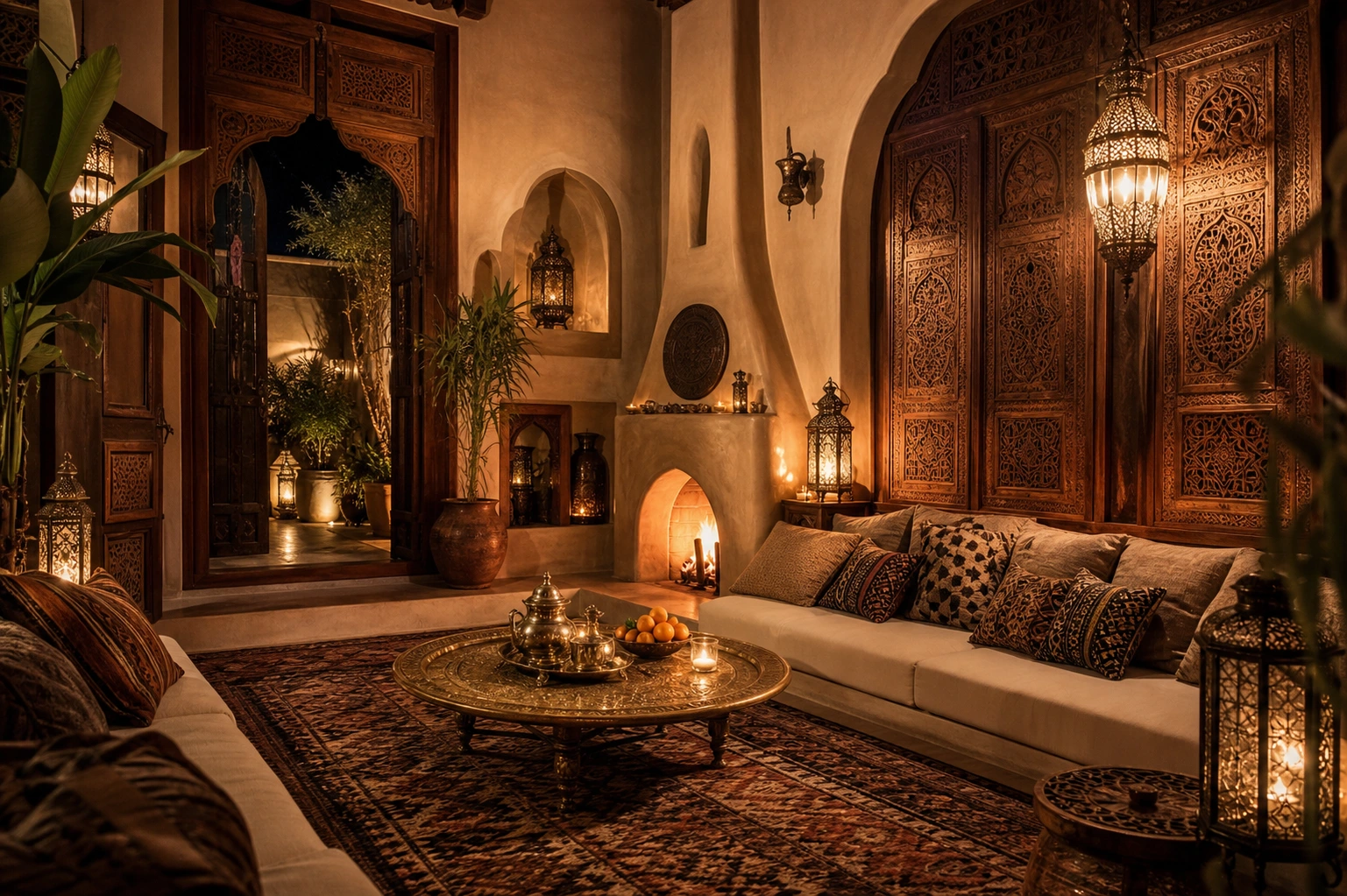 Salon traditionnel marocain rénové